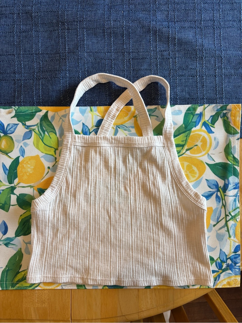 American Eagle Outfitters Cream Ribbed Tank Top